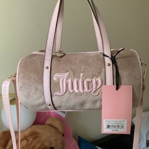 Juicy Couture Tan And Pink Barrel Bag